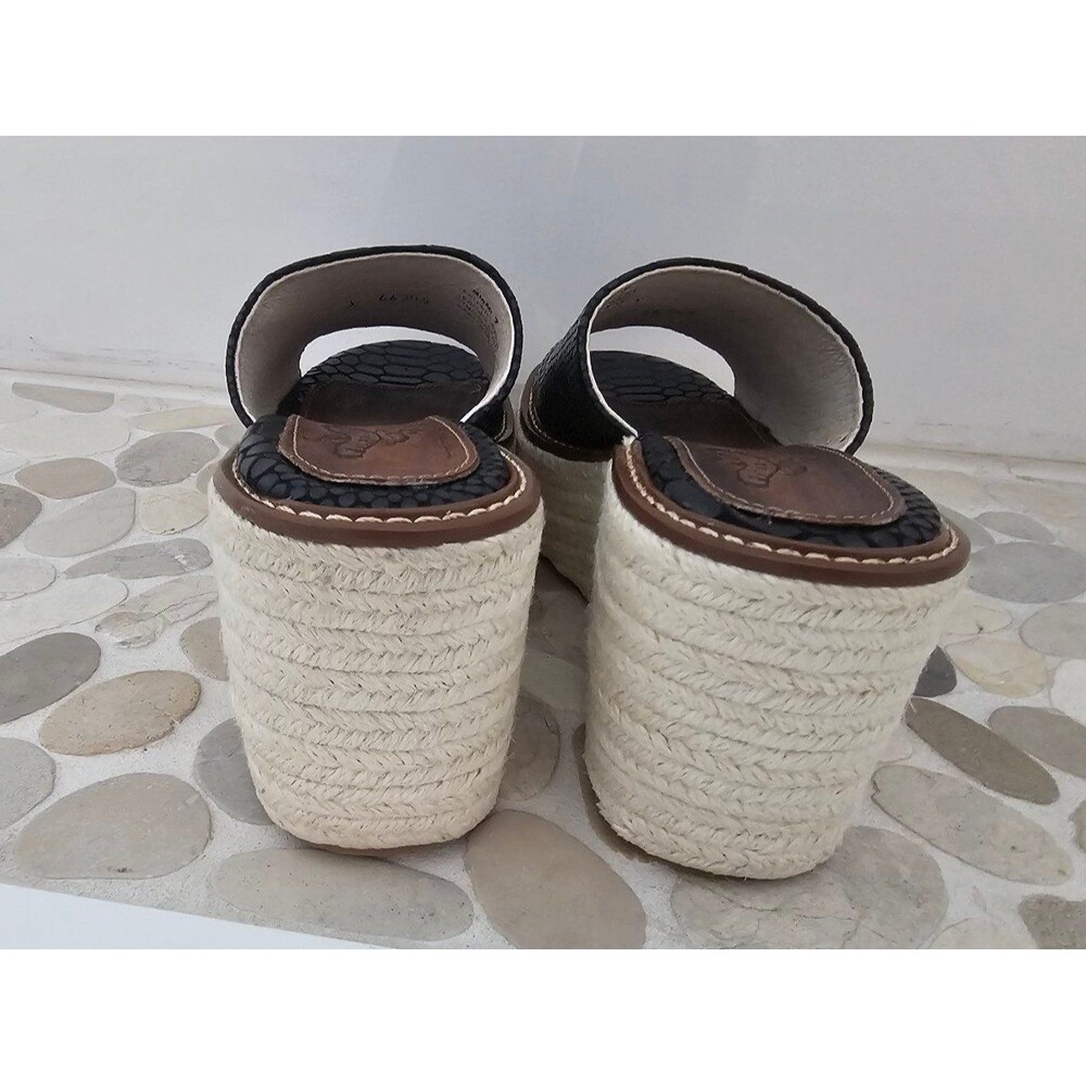 Freebird MIAMI Wedge Leather Sandal Black Snake Boho 7-7.5 NIB - Picture 6 of 10